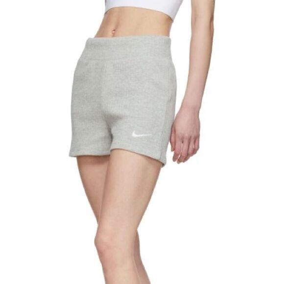 Nike Premium Ribbed Booty Shorts in grey - Picture 1 of 4
